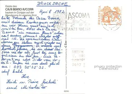 Ascona TI Casa Berno Corippo Brot  Kat. Ascona