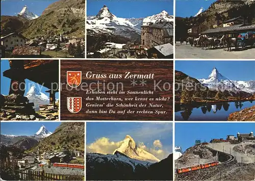 Zermatt VS Matterhorn Jungfraubahn Gedicht Kat. Zermatt