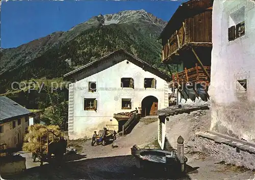 Engadin GR Dorfpartie Brunnen Kat. St Moritz