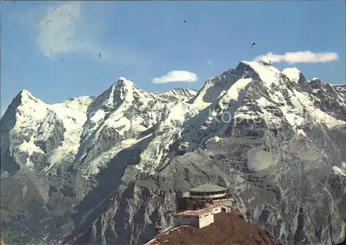 Berner Oberland Schilthornbahn Muerren Gipfelstation Piz Gloria Eiger Moench Jungfrau Kat. Grindelwald