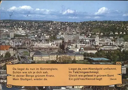 Stuttgart Gedicht Gerok Kat. Stuttgart