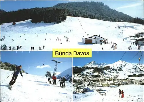 Davos Dorf GR Skigelaende Buenda Winter / Davos /Bz. Praettigau-Davos