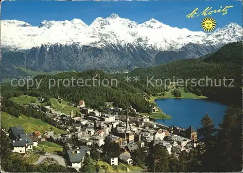 Sankt Moritz Wallis Ortsansicht See Kat. Saint Maurice VS