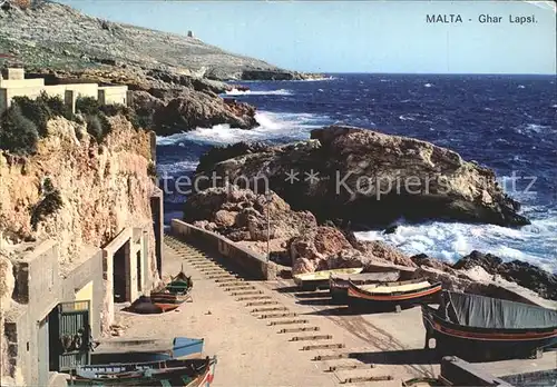 Malta Ghar Lapsi Bucht Boote / Malta /