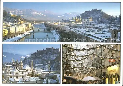 Salzburg Oesterreich Schloss Weihnachtsbeleuchtung Winter Kat. Salzburg