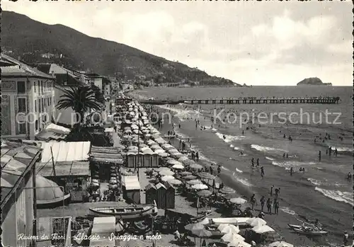 Alassio Strand Hafendamm Kat. 