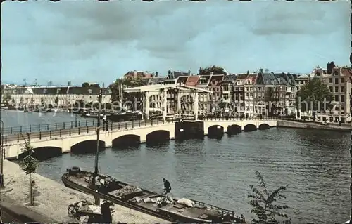 Amsterdam Niederlande Magere Brug over de Amstel Kat. Amsterdam