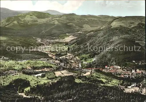 Baden Baden Blick vom Merkur auf Lichtental Geroldsau Hornigsrinde Kat. Baden Baden