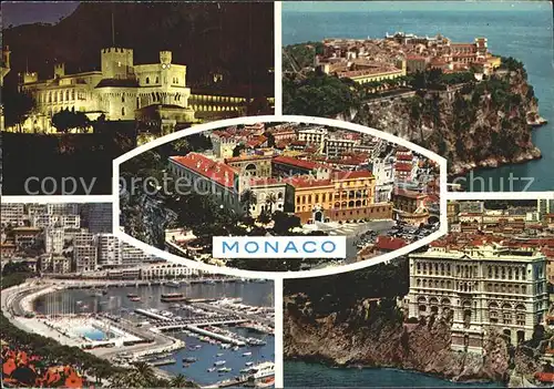 Monaco Palast Hafen Gesamtansicht Kat. Monaco