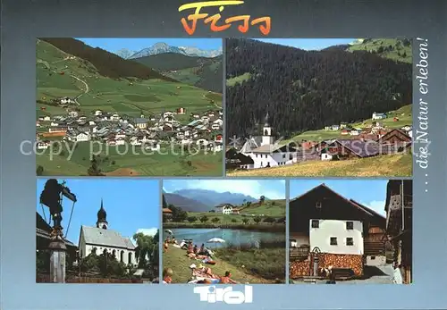 Fiss Tirol Kirche Teilansicht Weiher  / Fiss /Tiroler Oberland