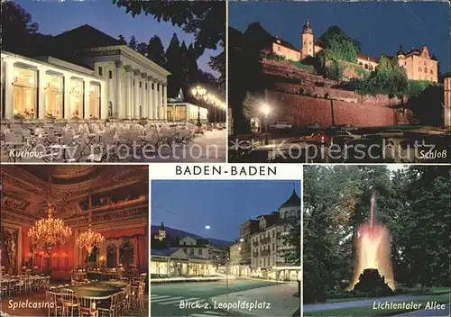 Baden Baden Lichtentaler Allee Schloss Leopoldsplatz Kat. Baden Baden