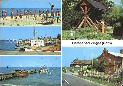 Zingst Ostseebad Darss Strandgymnastik Hafen Zingststrom Glockenstuhl Kat. Zingst Darss