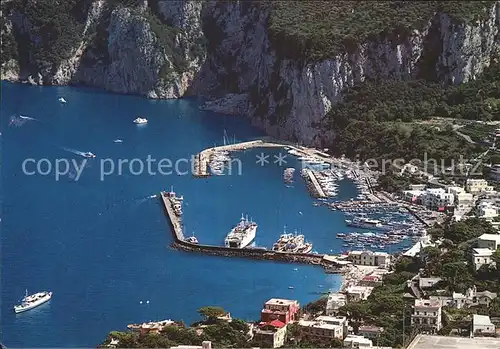 Capri Marina Grande Panorama Meer Schiffsanlegestelle Kat. Golfo di Napoli