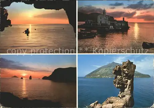 Isole Eolie Lipari Vulkan Meer Sonnenunteragng Boot Kat. Lipari Isole Eolie