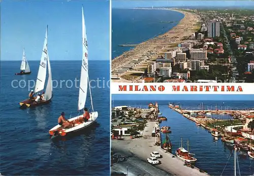 Milano Marittima Segelboot Hafen Fliegeraufnahme Kat. Cervia