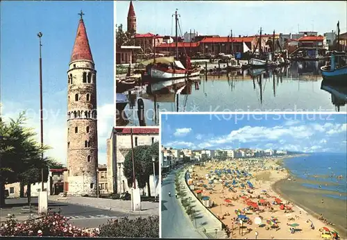 Caorle Venezia Glockenturm Hafen Strand  Kat. Italien