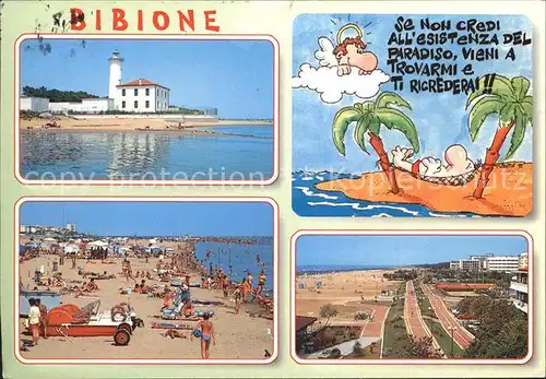 Bibione Karikatur Strand Turm 