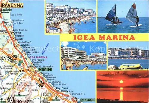Igea Marina Strand Segelboot  Kat. Bellaria Igea Marina