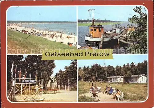 Prerow Ostseebad Strand Fischerboote Prerowstrom Internationales Ferien  Pionierlager Kim II Sun  Kat. Darss
