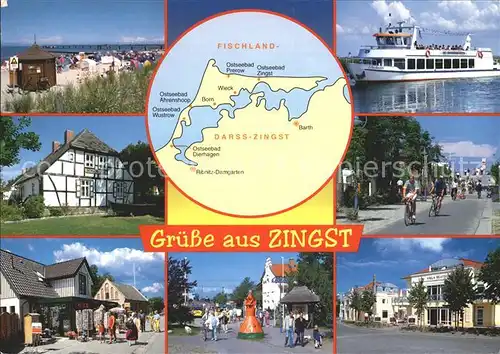 Zingst Ostseebad mit Landkarte Darss Kat. Zingst Darss