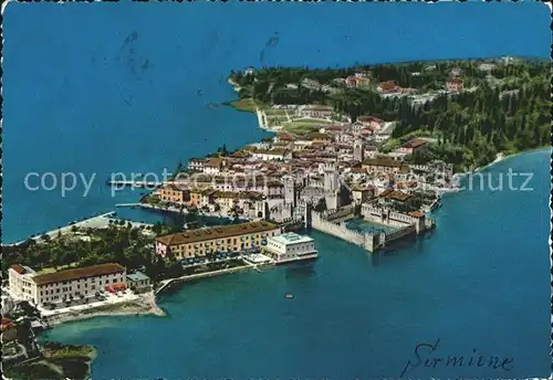 Sirmione Lago di Garda Gardasee Flugaufnahme