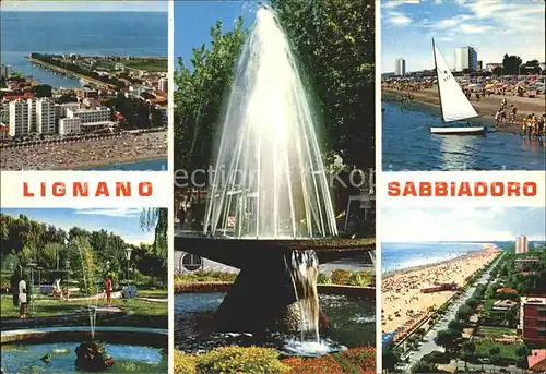 Lignano Sabbiadoro la spiaggia verso Pineto Fliegeraufnahme Minigolf la fontana  Kat. Lignano