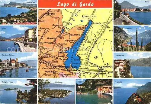 Lago di Garda Manerba Salo Gardone Riviera Punta San Felice Maderno Toscolano Tignale  Tremosine  Kat. Italien