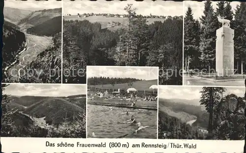 Frauenwald Thueringen Rennsteig Thueringer Wald Schwimmbad Monument Bohrstuhl Kat. Frauenwald