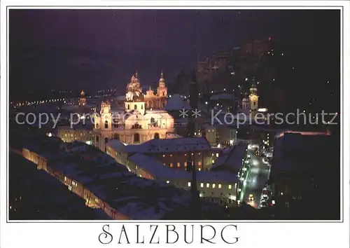 Salzburg Oesterreich Winterlandschaft Nachtaufnahme Kat. Salzburg