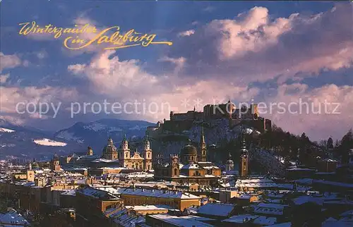 Salzburg Oesterreich Winterzauber Moenchsberg Altstadt Kat. Salzburg