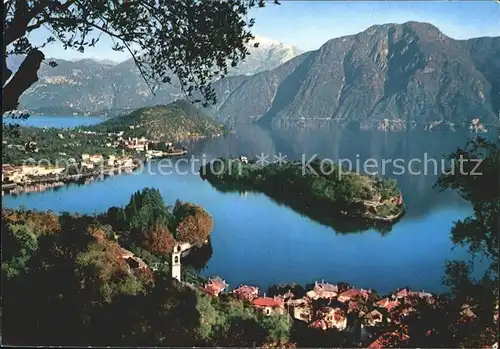 Sala Comacina Blick auf den See Kat. Como Lago di Como