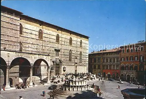 Perugia Umbria Domkirche und Hauptbrunnen Kat. Perugia