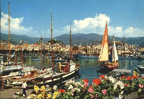 Sanremo Hafen Segelschiffe Panorama Kat. 