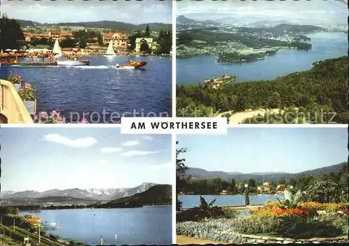 Kaernten Woerther See Velden Blick vom Pyramidenkogel Kat. Villach