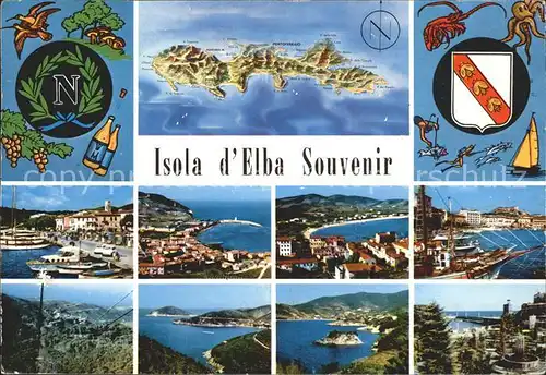 Isola d Elba Panorama Hafen Boote Kat. Italien