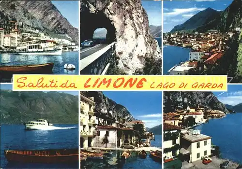 Limone sul Garda See Hafen Boote Ortsansichten Kat. 