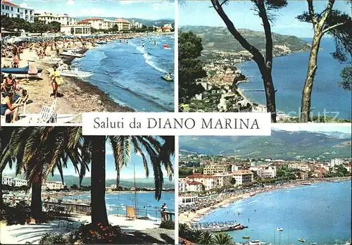 Diano Marina Strand Palmen Uferpromenade Kat. Italien
