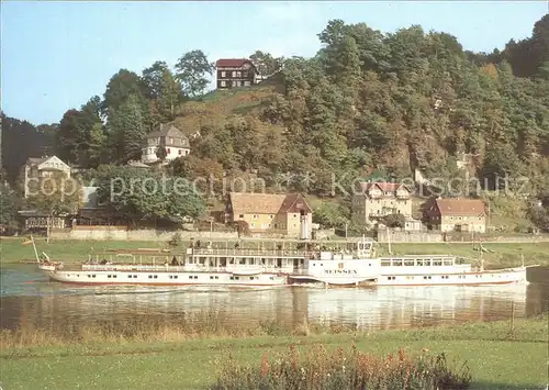 Saechsische Schweiz Weisse Flotte Dresden Grosser Oberdeckdampfer Meissen Kat. Rathen Sachsen