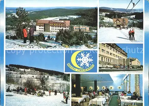 Churanov Horsky Hotel Winterlandschaft Schlepper Kat. Churanow Stach
