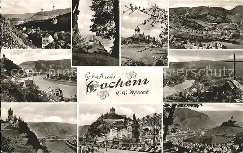 Cochem Mosel Panorama Moseltal Burg Kreuz Kat. Cochem