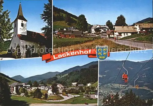 Lackenhof Gaming Ortsansichten mit Kirche Sessellift zum oetscherhaus Ybbstaler Alpen Kat. Gaming