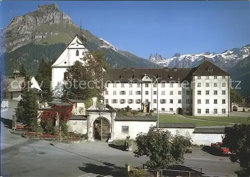 Engelberg OW Klosterkirche mit Hahnen Kat. Engelberg