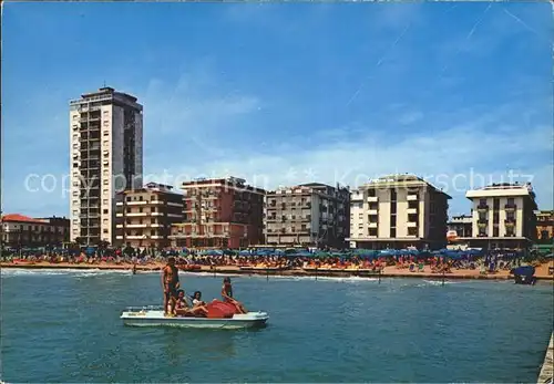 Lido di Jesolo Scorcio panoramico dal mare Spiaggia Strand Hotels Kat. Italien