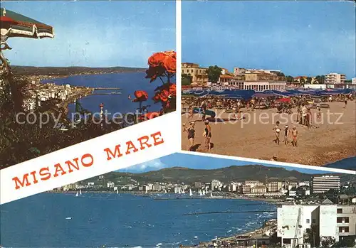 Misano Mare Panorama Kueste Strand Kat. Italien