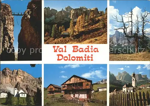 Val Badia Bergdorf Kirche Herbststimmung Dolomiten Kat. Italien