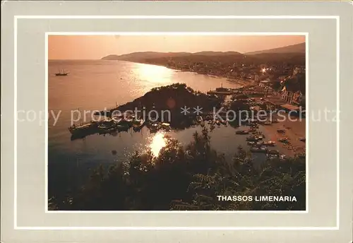 Limenaria Abendstimmung Sonnenuntergang Hafen Kueste / Insel Thassos /