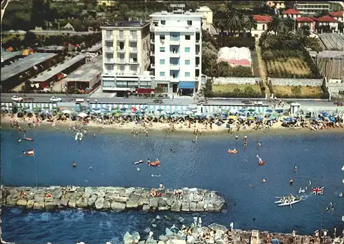 San Bartolomeo del Cervo Spiaggia Riviera dei Fiori veduta aerea Kat. Imperia