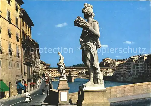 Firenze Toscana Ponte S Trinita Ponte Vecchio Statue Kat. Firenze