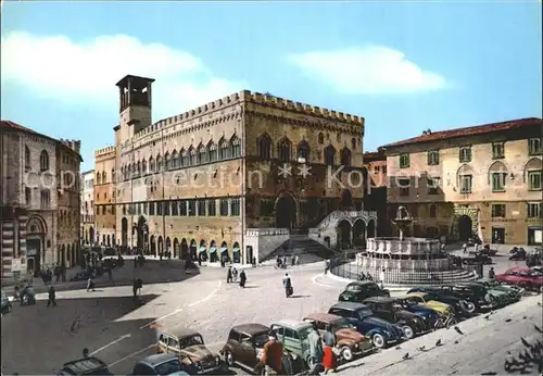 Perugia Umbria Palazzo Comunale e Fontana Maggiore Rathaus Brunnen Kat. Perugia