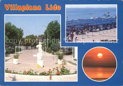 Villapiana Lido Promenade Strand Sonnenuntergang am Meer